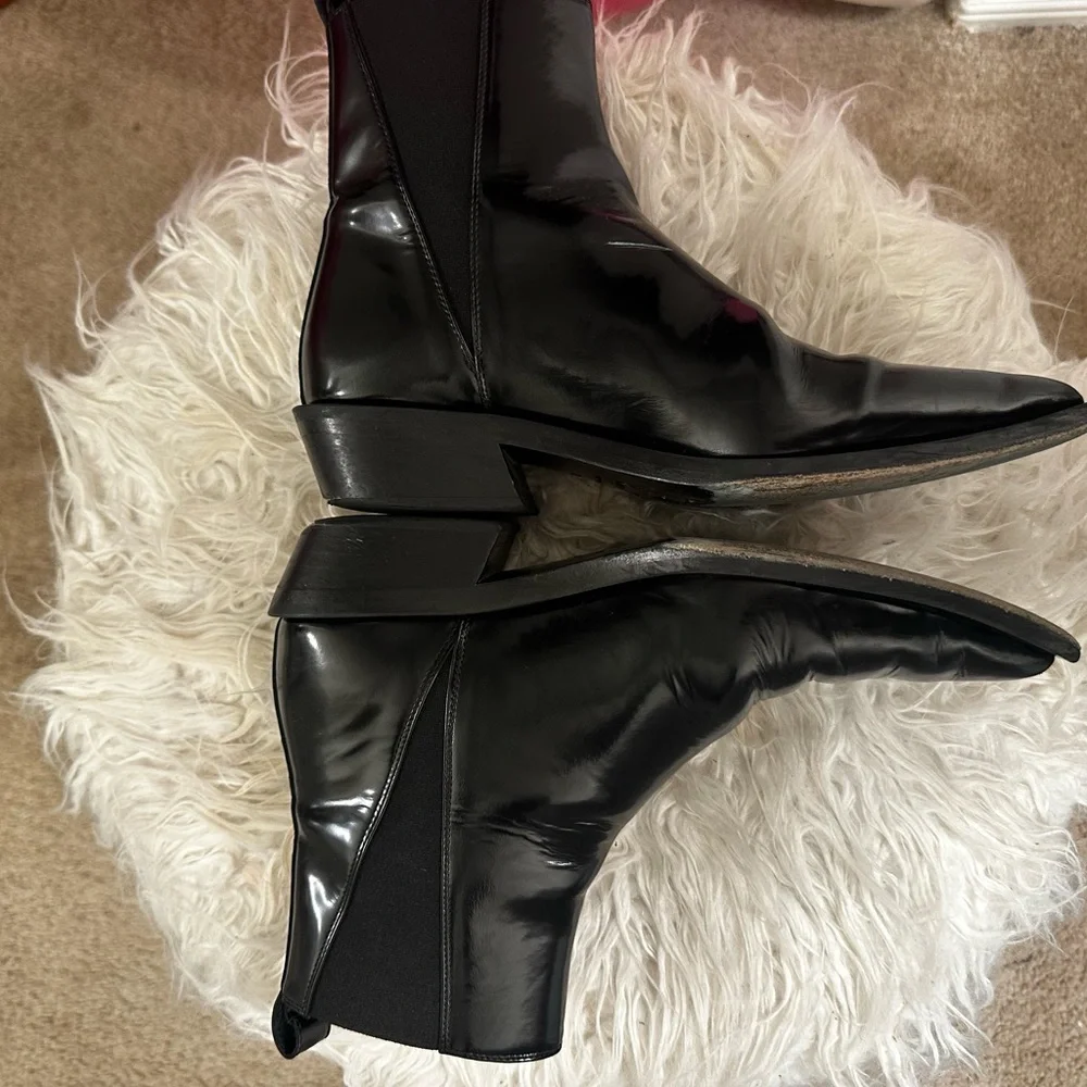 Anine Bing Sky Black Leather Ankle Boots size 8